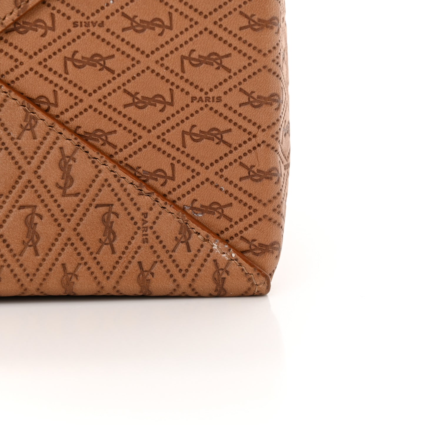 Calfskin Monogram Take Away Box Dusty Vintage Brown Gold