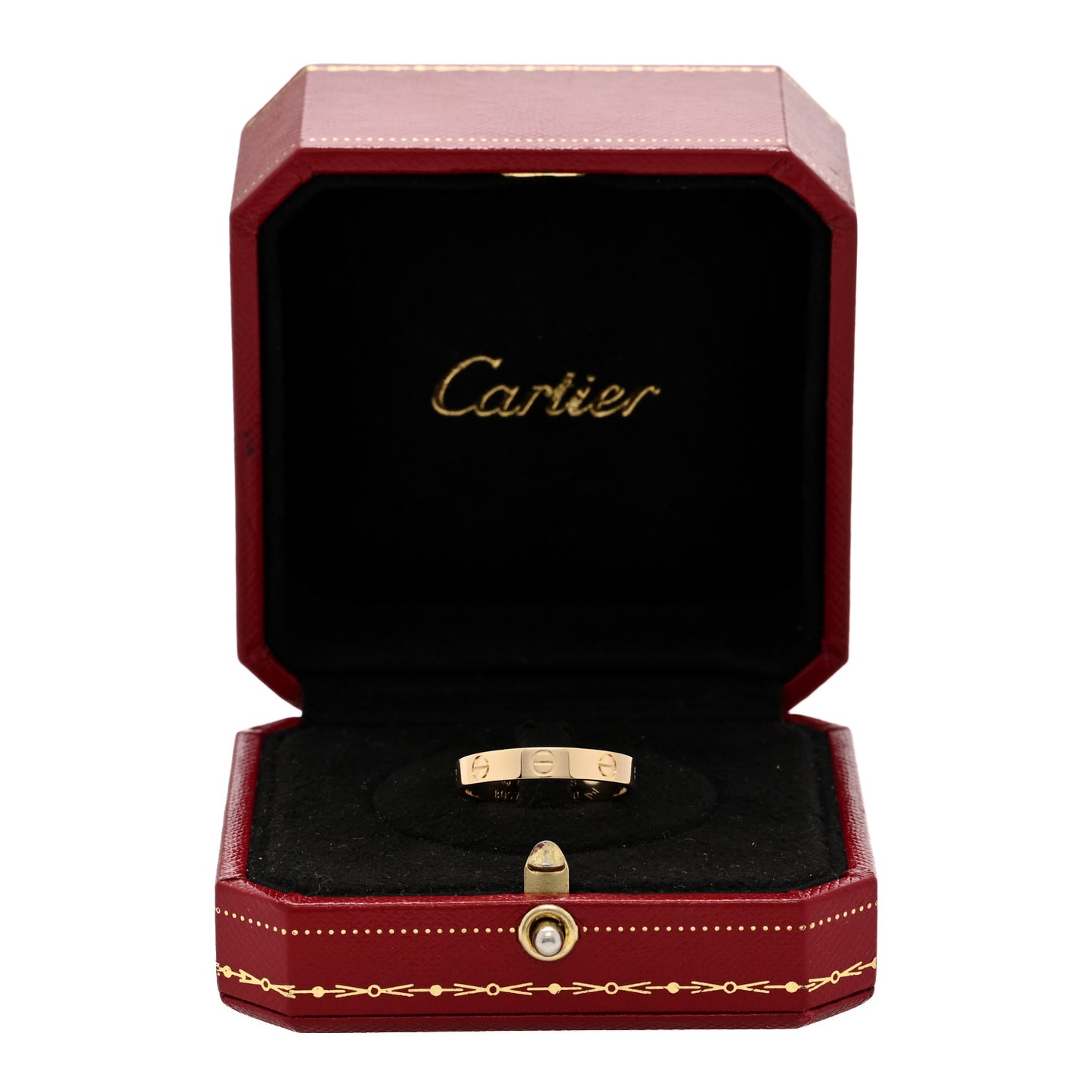 18K Yellow Gold 3.5mm LOVE Wedding Band Ring 58 8.5