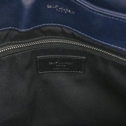 Saint Laurent Calfskin Y Quilted Monogram Medium Loulou Chain Satchel Medium Blue 7 of 13