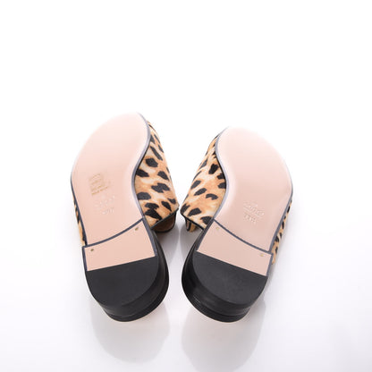 Gucci Calf Hair Leopard Print Womens Princetown Slippers 39.5 Naturale Black 5 of 8