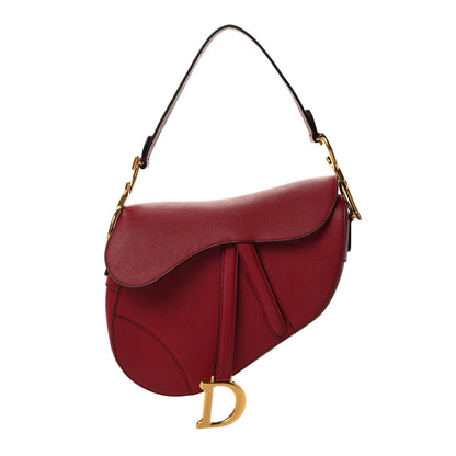 Christian Dior Grained Calfskin Saddle Bag Red 1 of 12