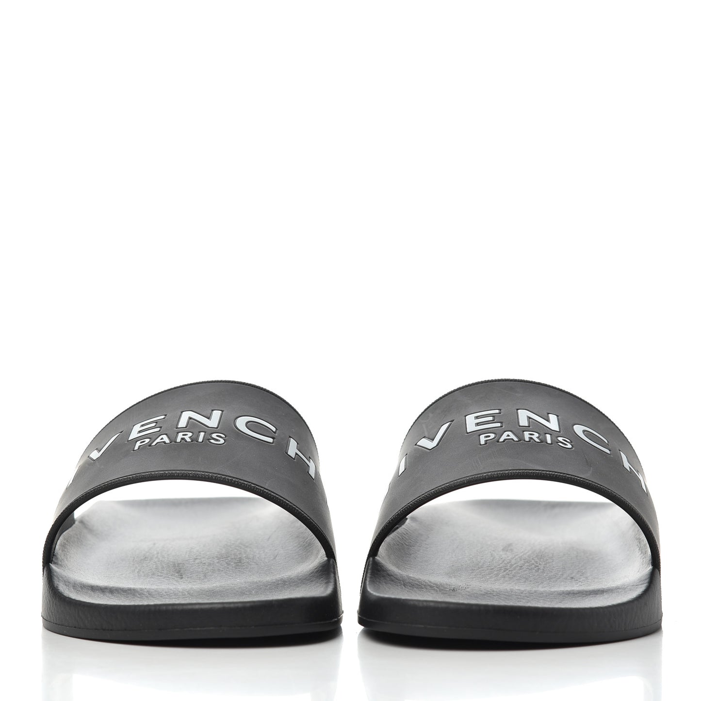 Rubber Logo Mens Pool Slide Sandals 41 Black