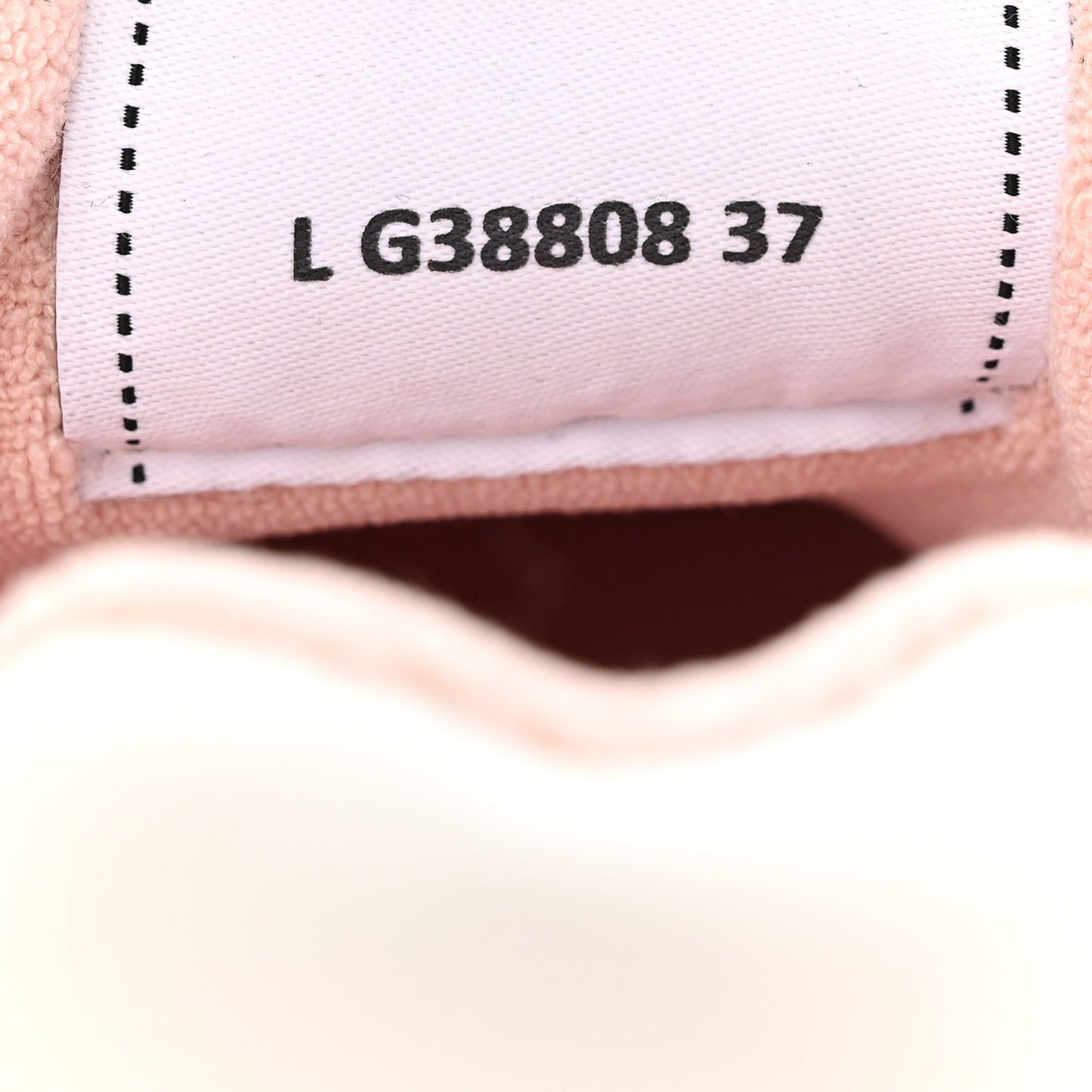 Grained Calfskin Fabric Womens Logo Sneakers 37 White Light Pink