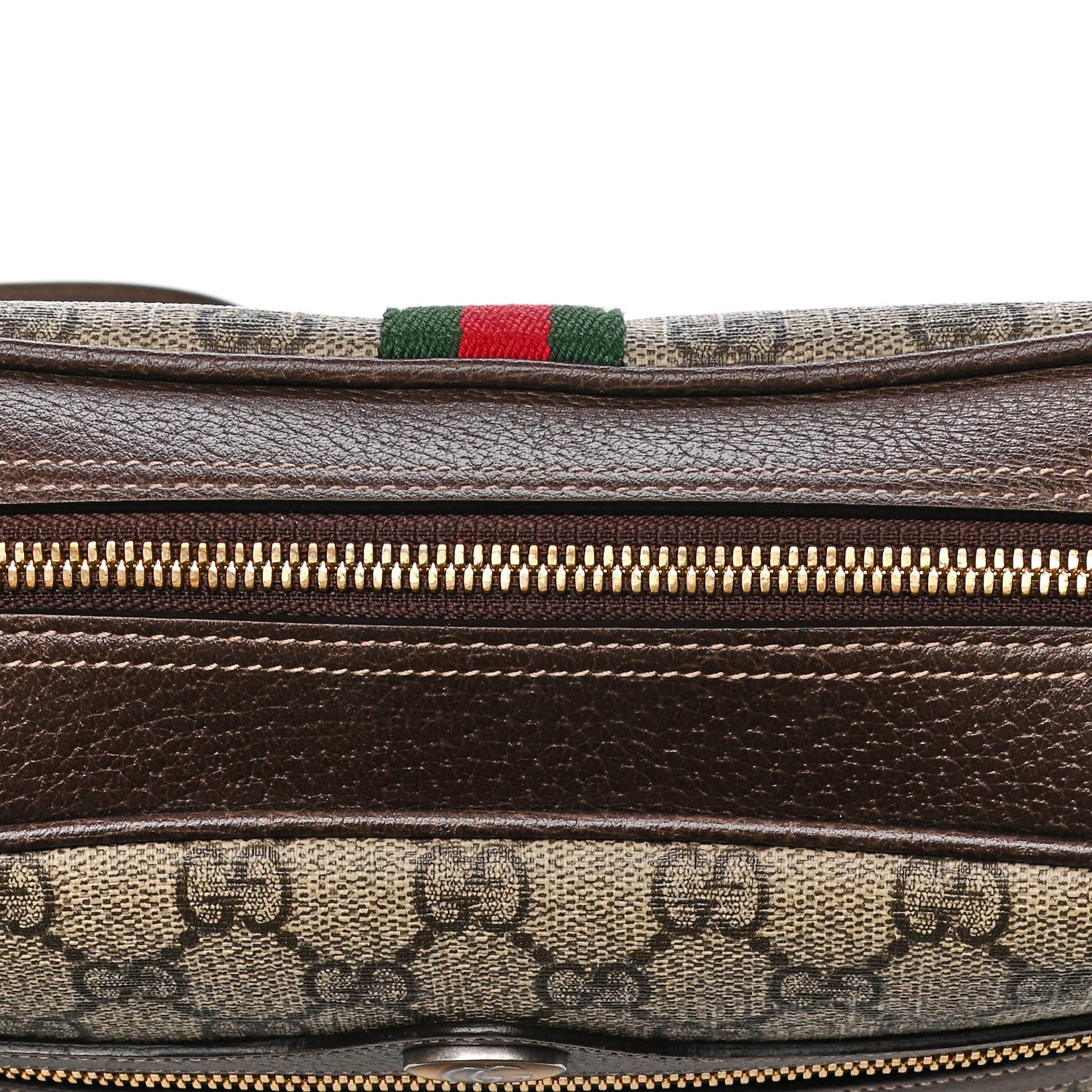 Gucci GG Supreme Monogram Web Small Ophidia Shoulder Bag Brown 12 of 14