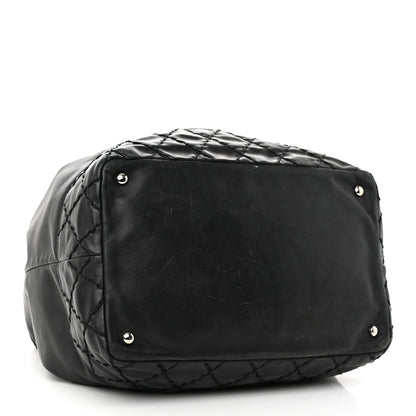 Chanel Calfskin Drawstring CC Bucket Bag Black 4 of 14