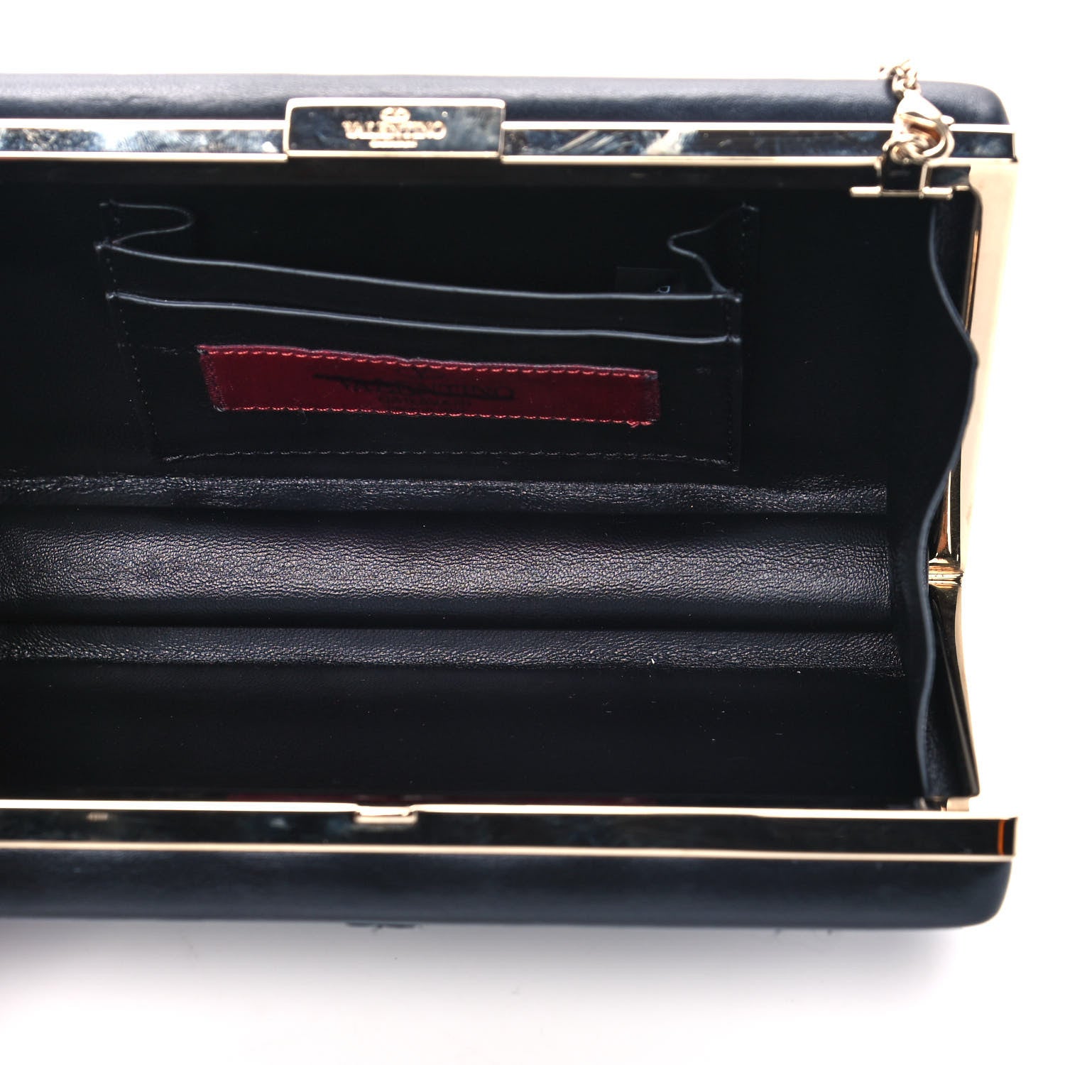 Valentino Garavani Nappa Floral Applique Minaudiere Clutch Black 5 of 11