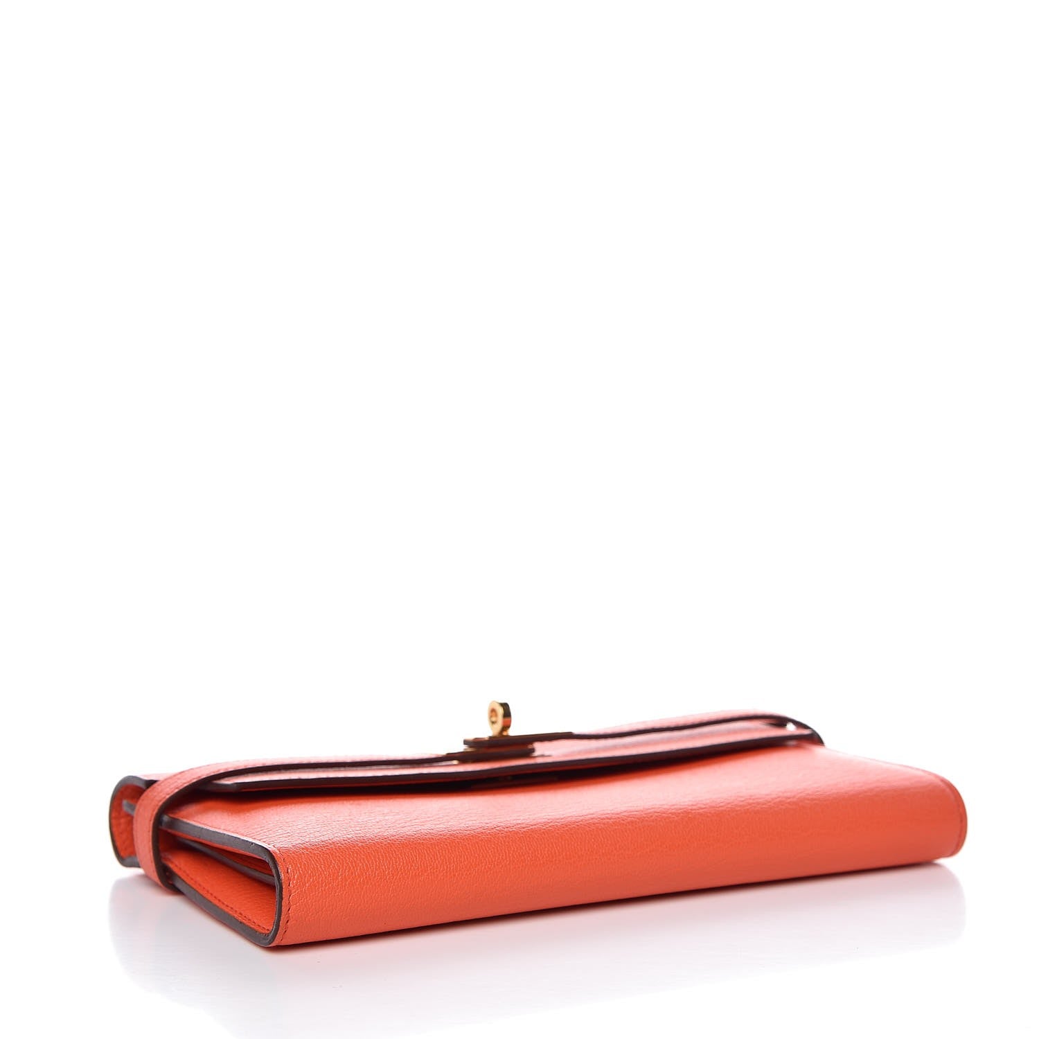 Hermes Chevre Mysore Kelly Longue Wallet Orange Poppy 5 of 24