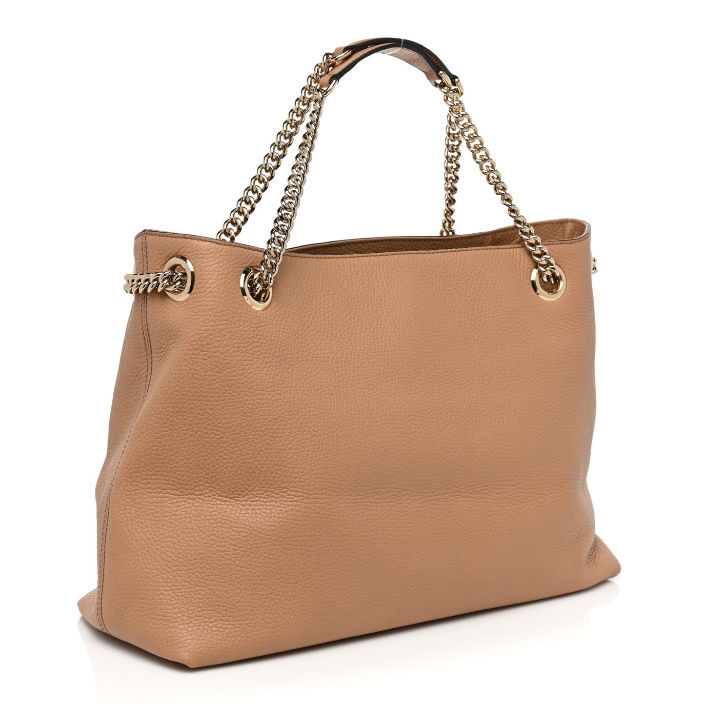 Pebbled Calfskin Medium Soho Chain Shoulder Bag Camelia