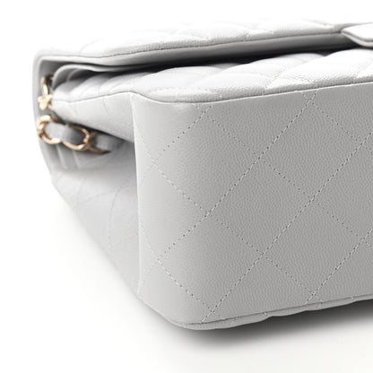 Chanel Caviar Quilted Jumbo Double Flap Grey 8 of 9