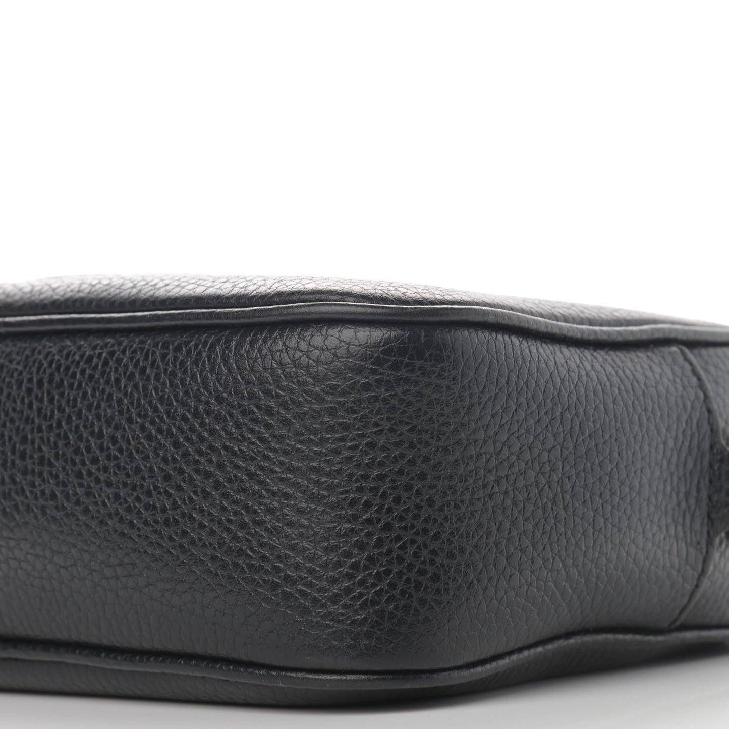Pebbled Calfskin Small Soho Disco Bag Black