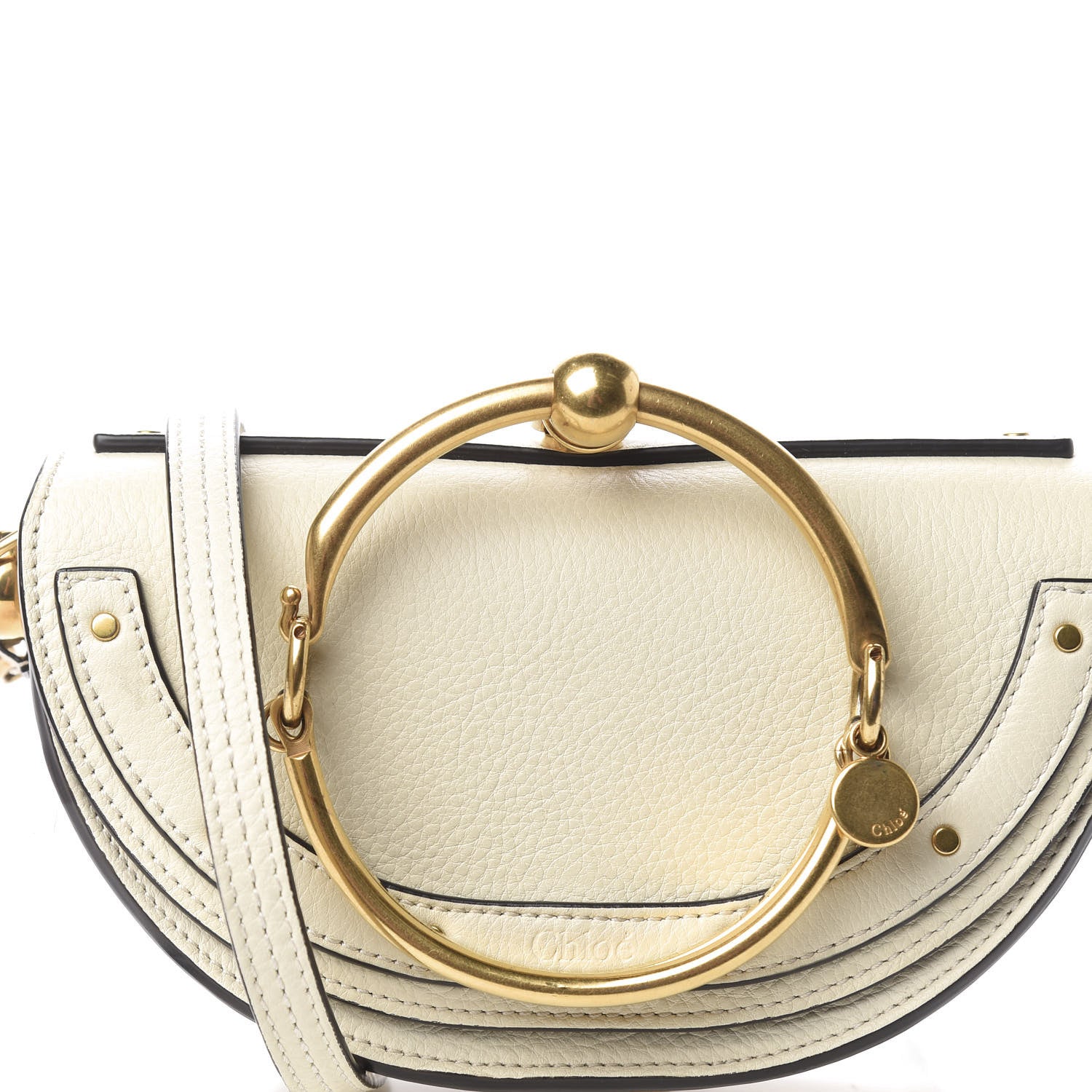 Chloe Calfskin Small Nile Bracelet Minaudiere Bag Off White 10 of 13