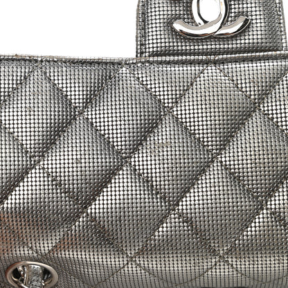 Chanel Metallic Calfskin Quilted Pixel Effect Mini Rectangular Flap Dark Silver 4 of 16