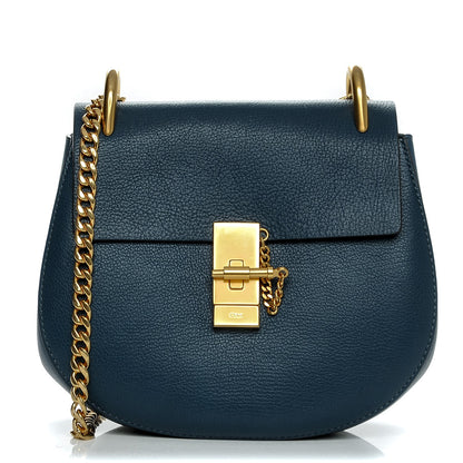 Chloe Grained Lambskin Drew Shoulder Bag Denim Blue 1 of 8