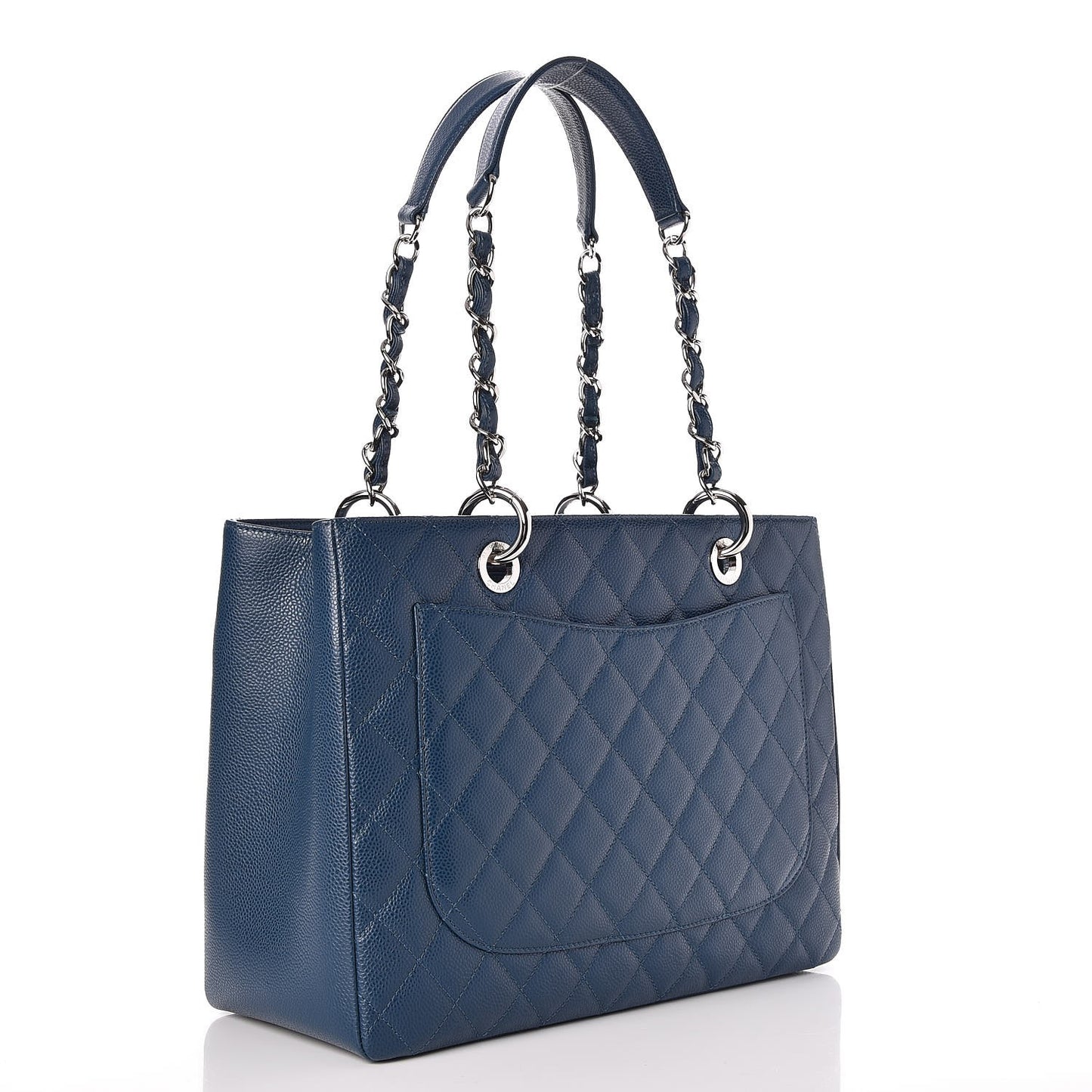 Caviar Quilted Grand Shopping Tote GST Dark Blue