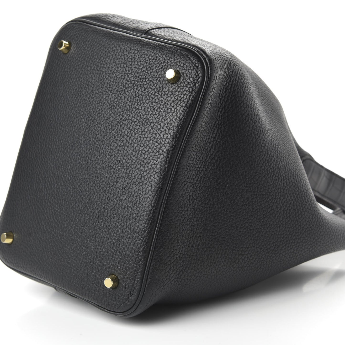 Taurillon Clemence Matte Alligator Picotin Lock Touch 22 MM Black