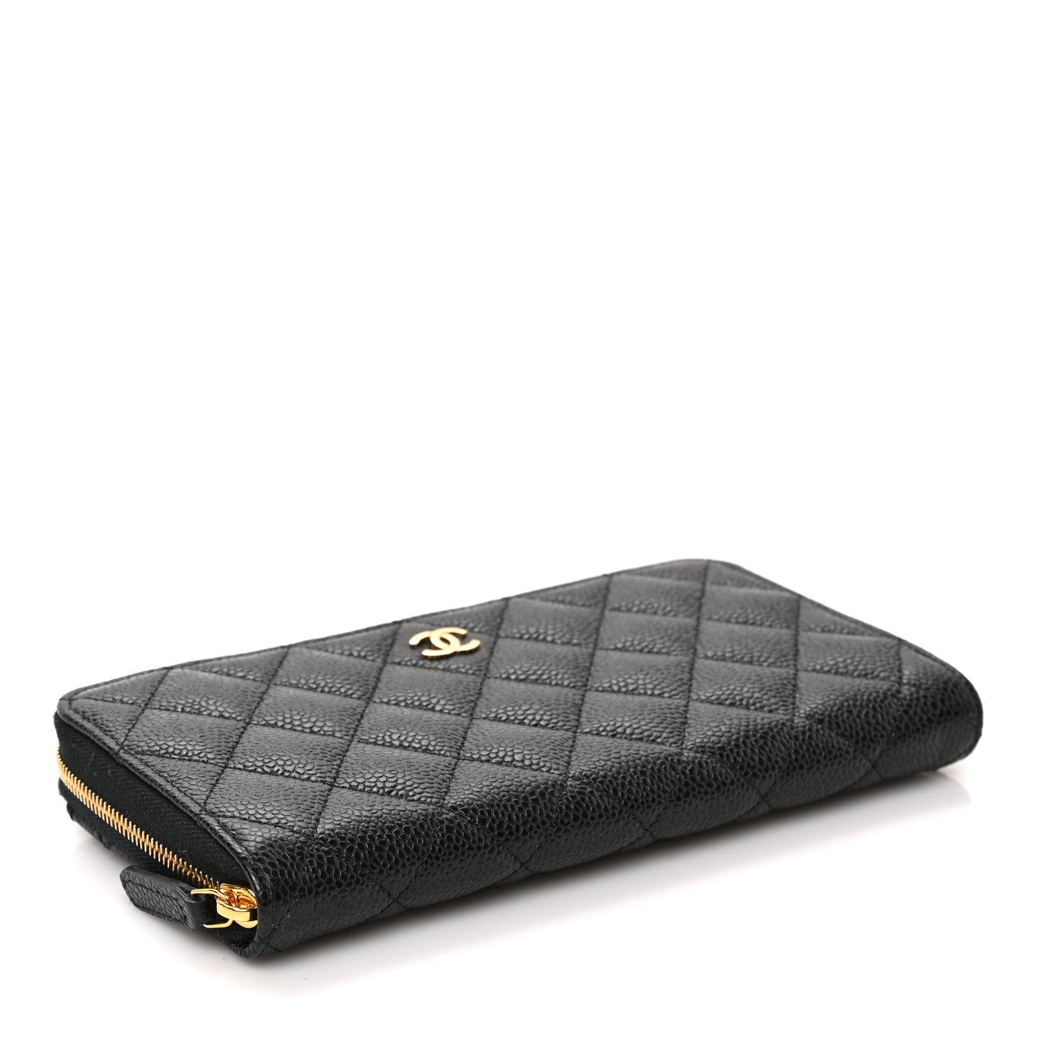 Chanel Caviar Quilted Large Gusset Zip Around Wallet Black 4 of 11
