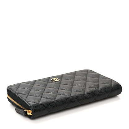 Chanel Caviar Quilted Large Gusset Zip Around Wallet Black 4 of 11
