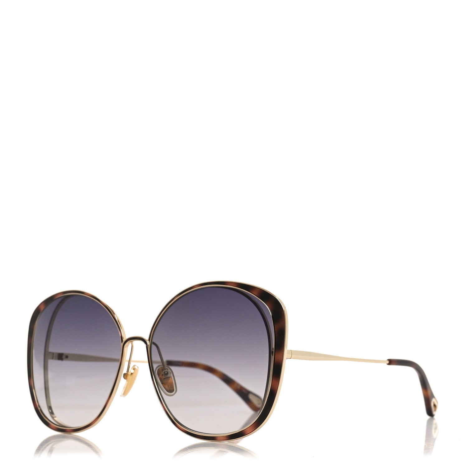 Chloe Oversized Round Novelty Sunglasses CH0036S Gold Havana 1 of 8