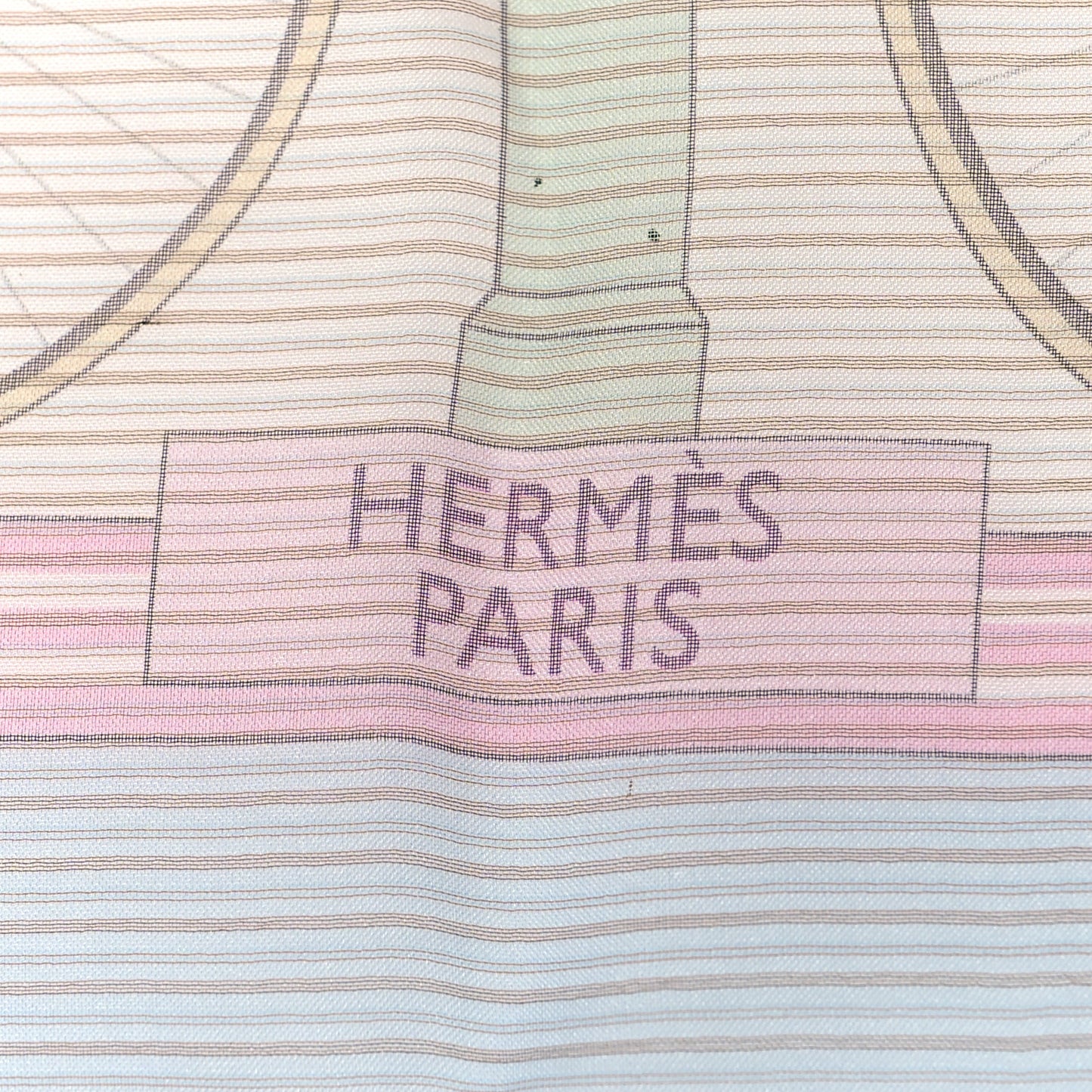 Silk Mousseline Les Becanes Scarf 70 Ciel Rose Vert Multicolor