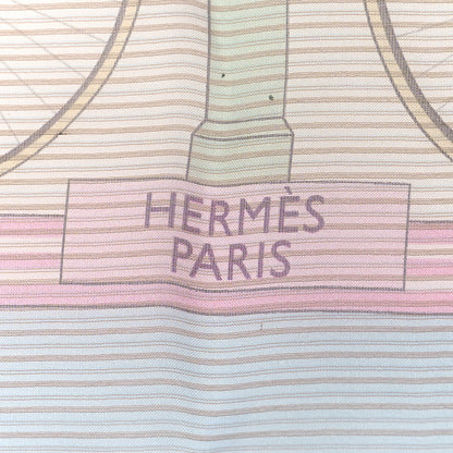 Hermes Silk Mousseline Les Becanes Scarf 70 Ciel Rose Vert Multicolor 3 of 4