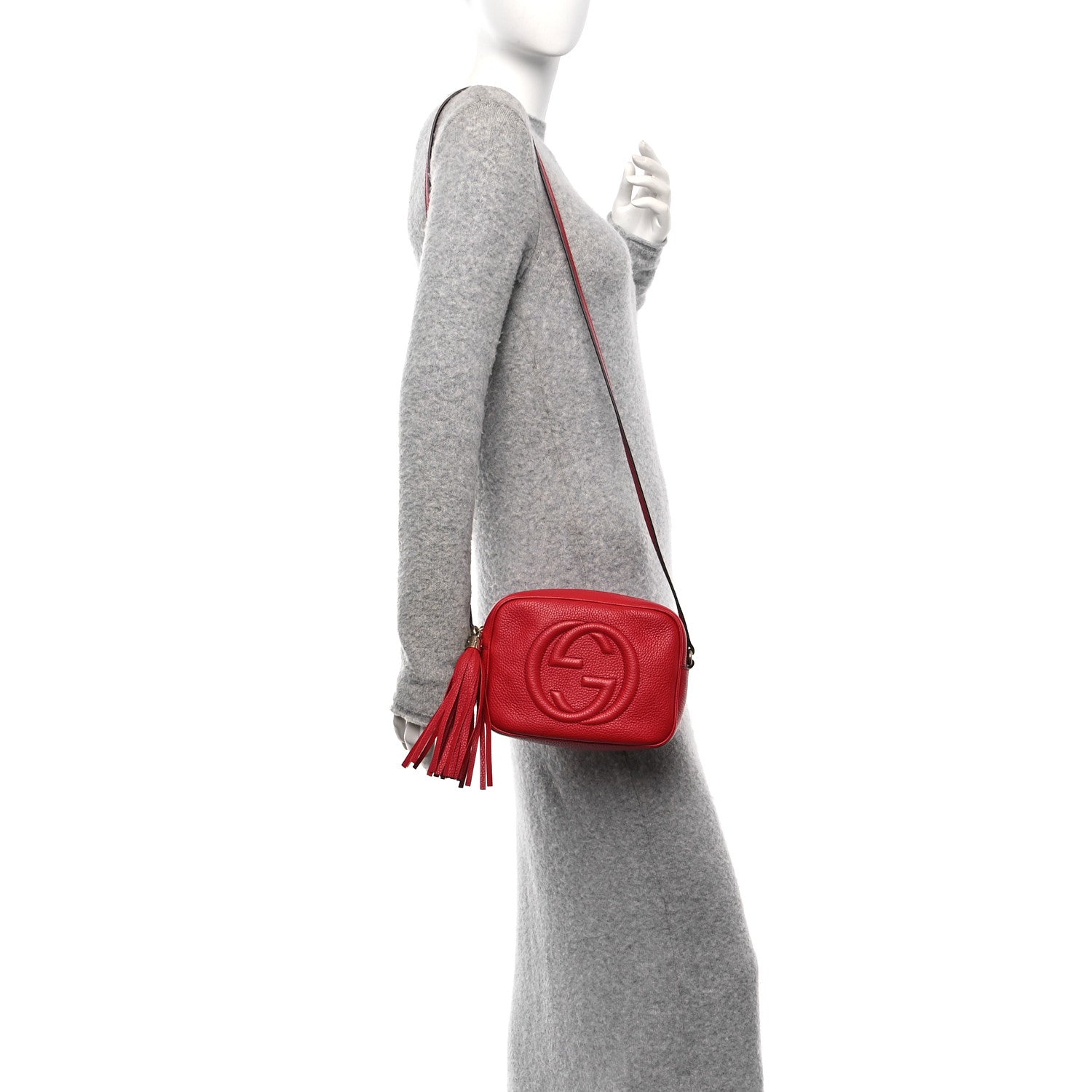 Gucci Pebbled Calfskin Small Soho Disco Bag Tabasco Red 2 of 11