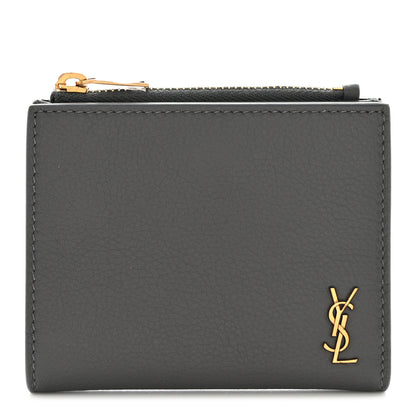 Saint Laurent Calfskin Compact Zip Wallet Storm 1 of 9