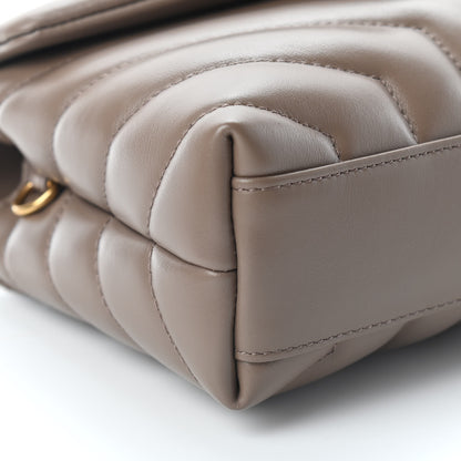 Saint Laurent Calfskin Y Quilted Monogram Toy Loulou Crossbody Bag Dark Beige 7 of 8