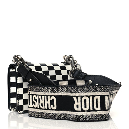 Christian Dior Calfskin Checkered Mini J'Adior Flap Bag Black White 2 of 5