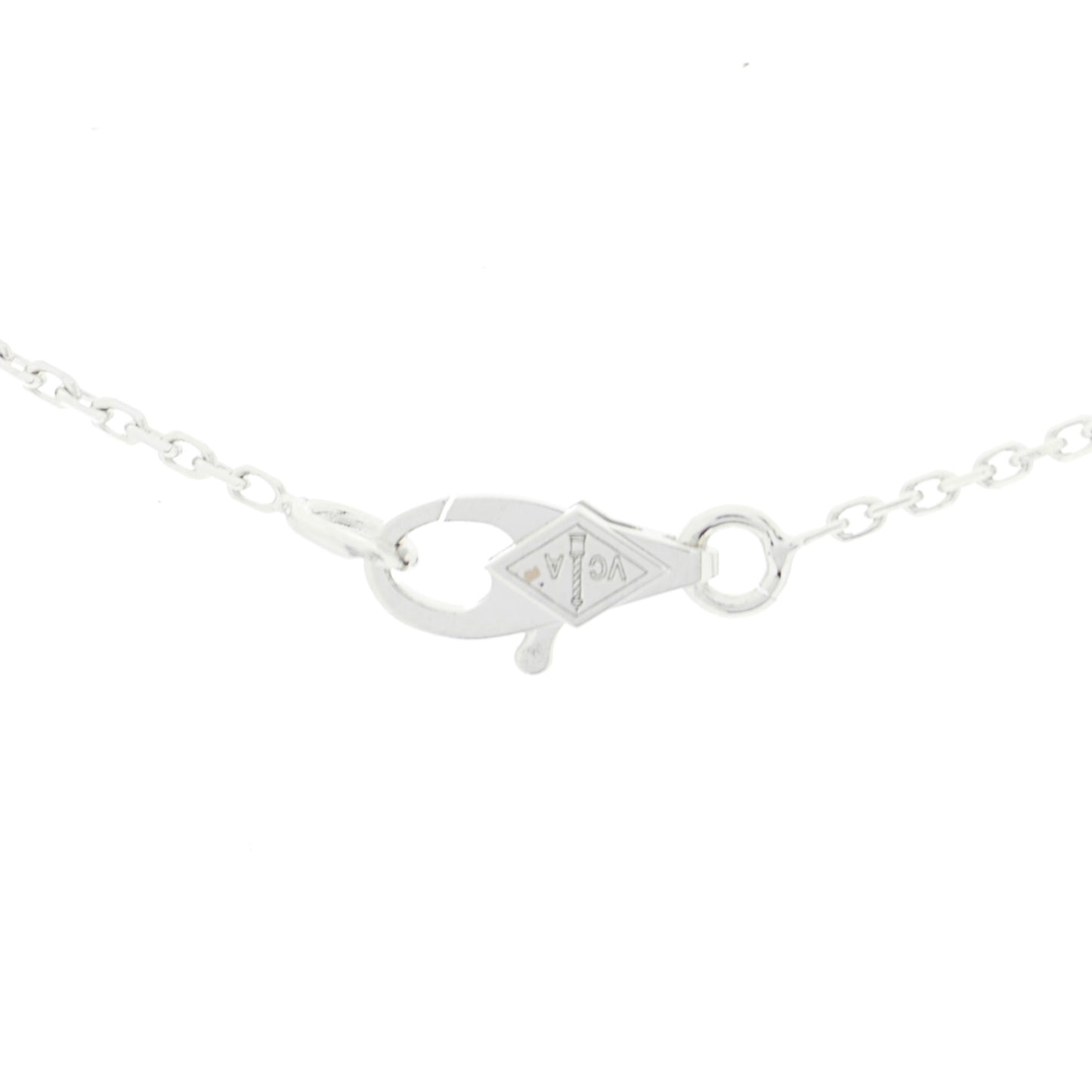 18K White Gold Diamond Sweet Alhambra Pendant Necklace