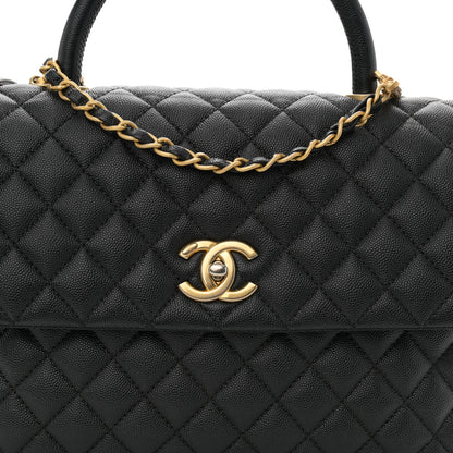 Chanel Caviar Quilted Medium Coco Handle Flap Black 8 of 12