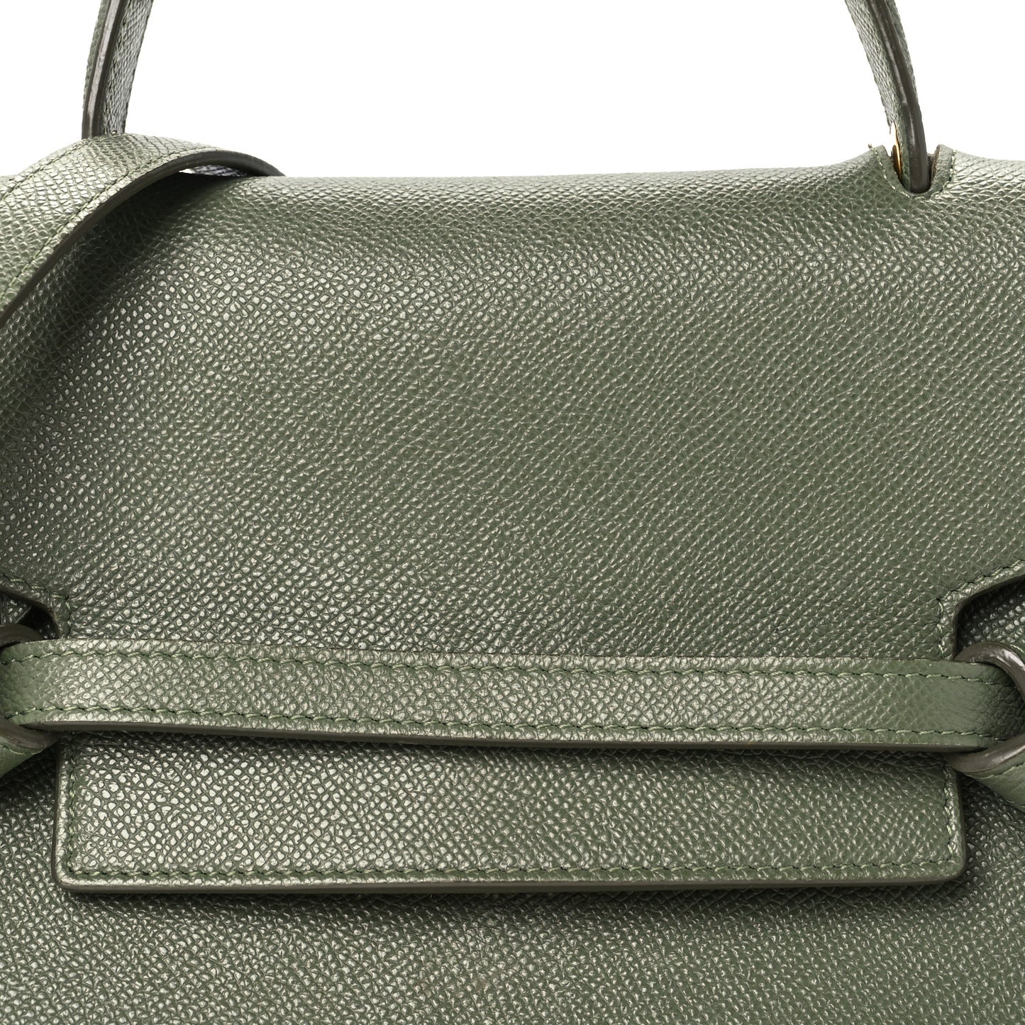 Grained Calfskin Micro Belt Bag Army Green