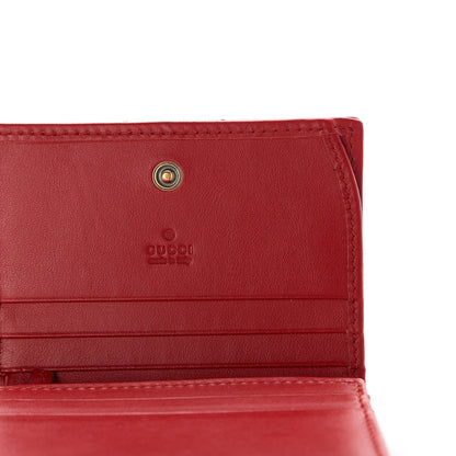 Gucci Calfskin Matelasse GG Marmont Card Case Wallet Hibiscus Red 9 of 9