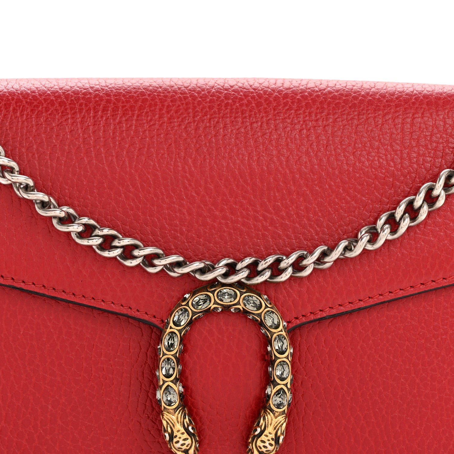 Gucci Calfskin Mini Dionysus Chain Wallet Hibiscus Red 8 of 12
