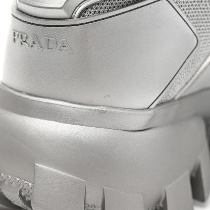 Prada Rubber Technical Knit Fabric Cloudbust Thunder Sneakers 40 Argento 11 of 17