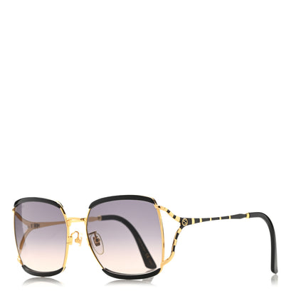 Gucci Metal Square Frame GG0593SK Sunglasses Gold Black 1 of 8