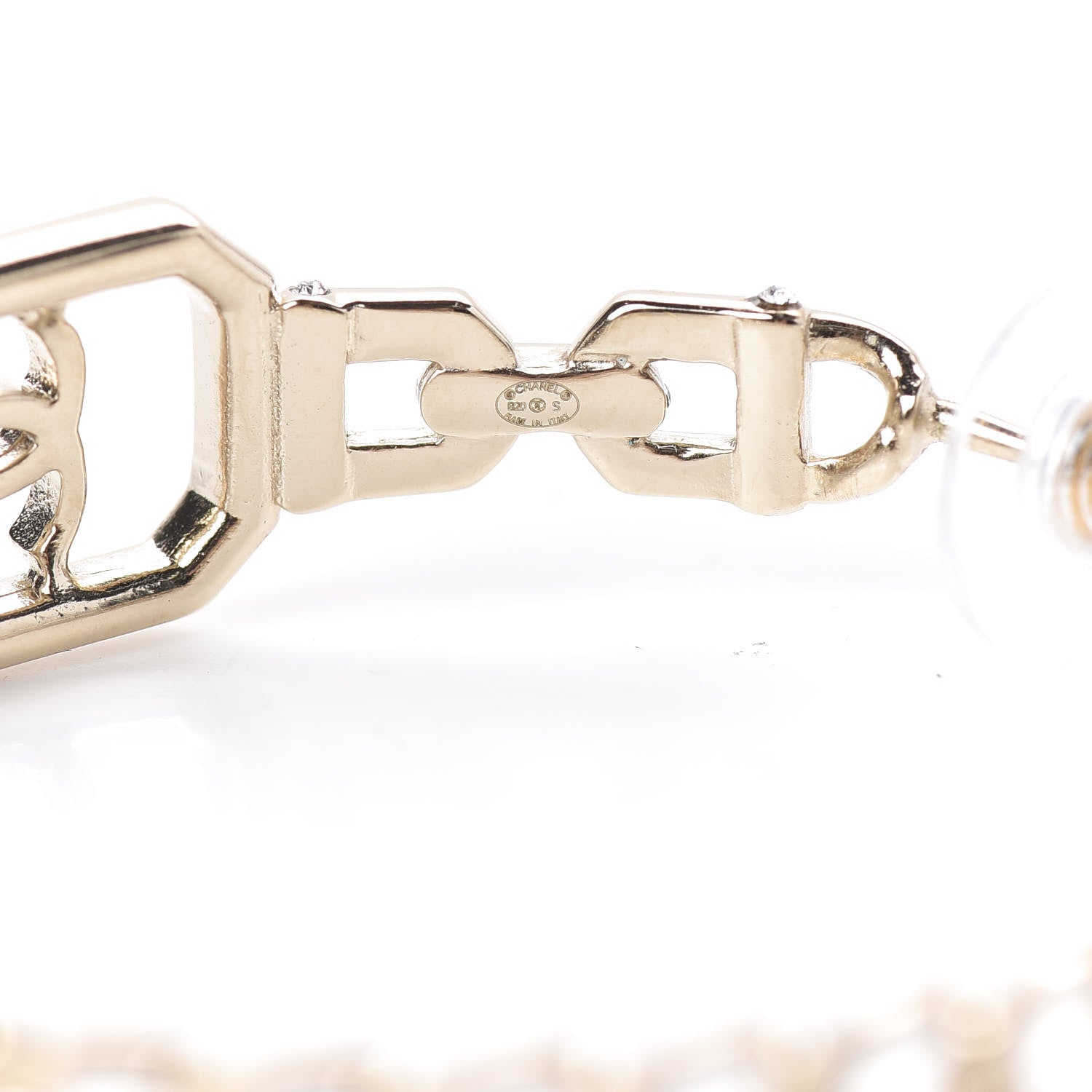 Chanel Crystal CC Vendome Hoop Earrings Gold 6 of 10