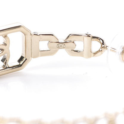 Chanel Crystal CC Vendome Hoop Earrings Gold 6 of 10