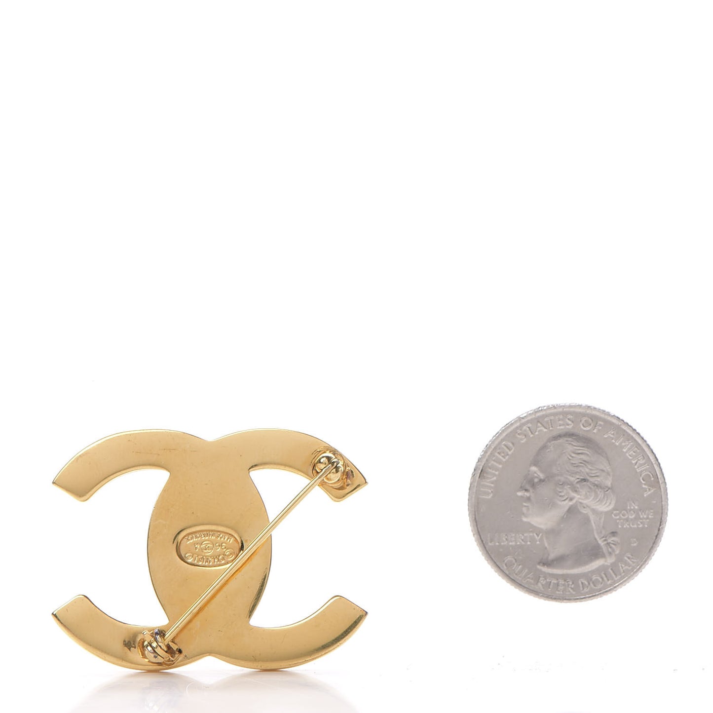 CC Turn Lock Brooch Gold