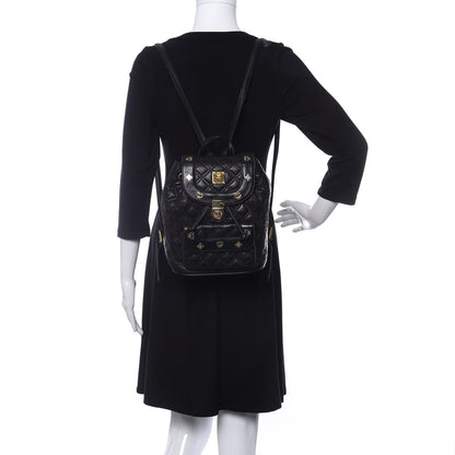 MCM Calfskin Quilted Studded Backpack Black 2 of 9