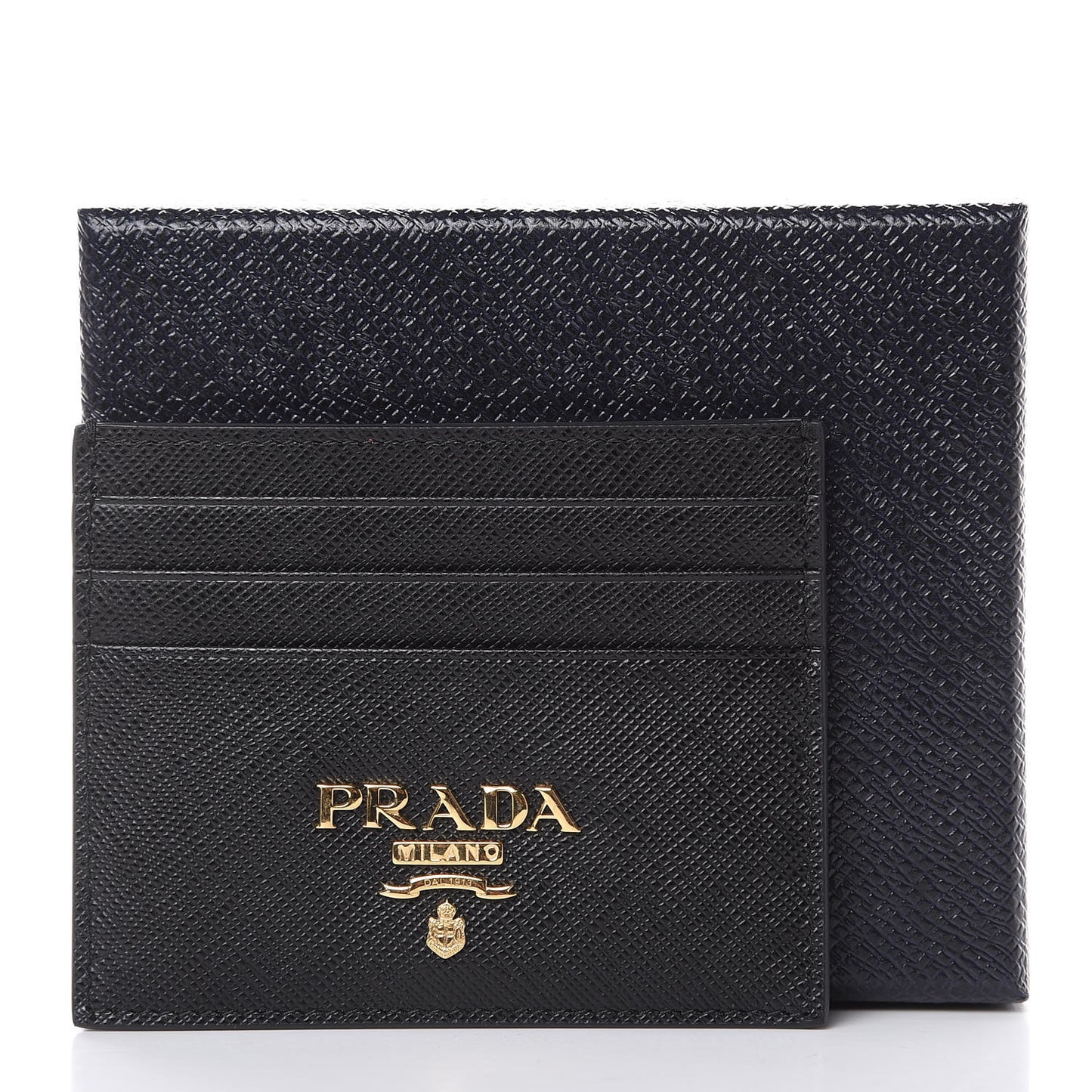 Saffiano Metal Card Holder Black