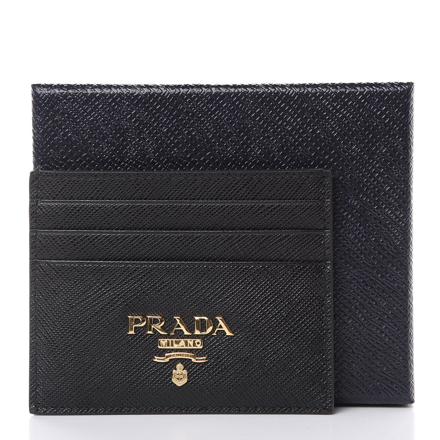 Prada Saffiano Metal Card Holder Black 7 of 7