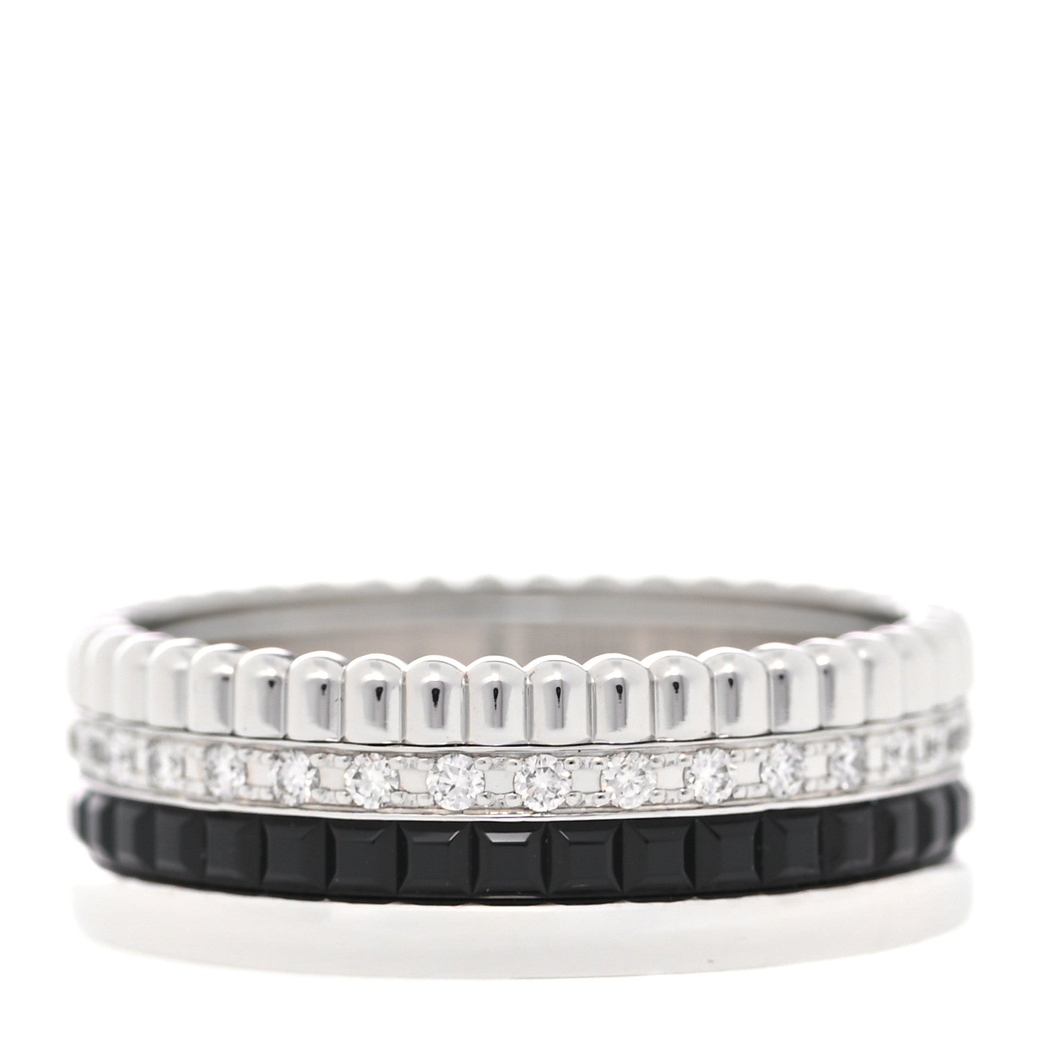 Boucheron 18K White Gold PVD Diamond Small Quatre Black Edition Ring 52 6 3 of 6