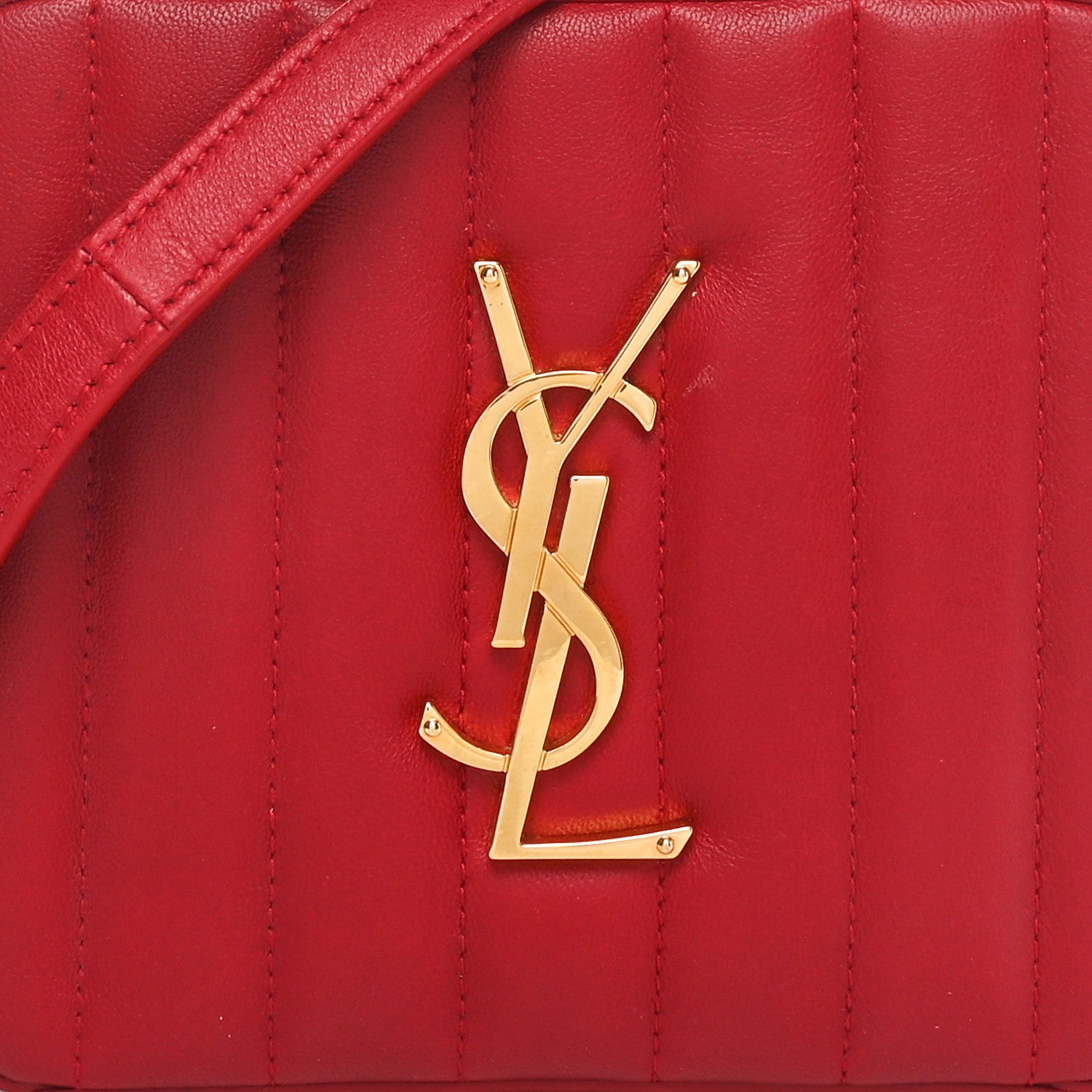 Saint Laurent Lambskin Matelasse Vicky Monogram Belt Bag Eros Red 8 of 10