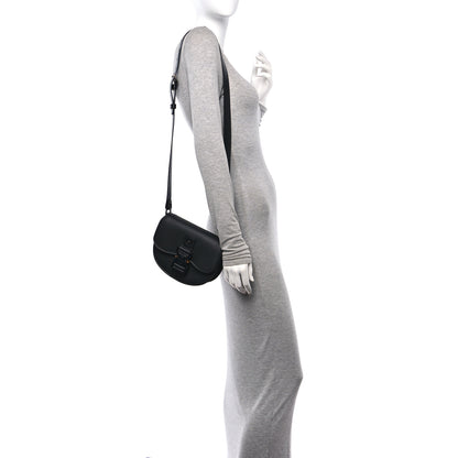 Christian Dior Grained Calfskin Mini Saddle Messenger Bag With Strap Black 2 of 11
