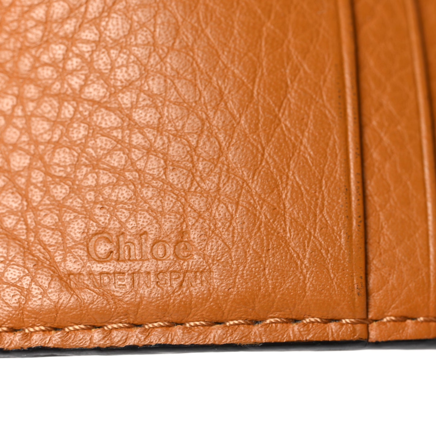 Grained Calfskin Marcie Square Wallet Tan