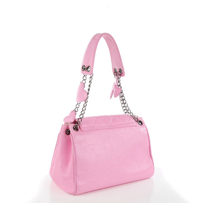 Chanel Glazed Calfskin Quilted Lucky Charms Accordion Flap Pink 3 of 9