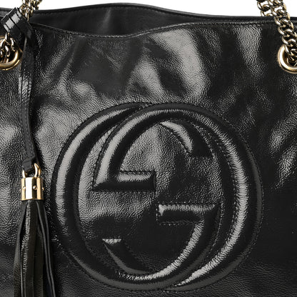 Gucci Vernice Naplack  Medium Soho Chain Shoulder Bag Uniform Blue 8 of 10