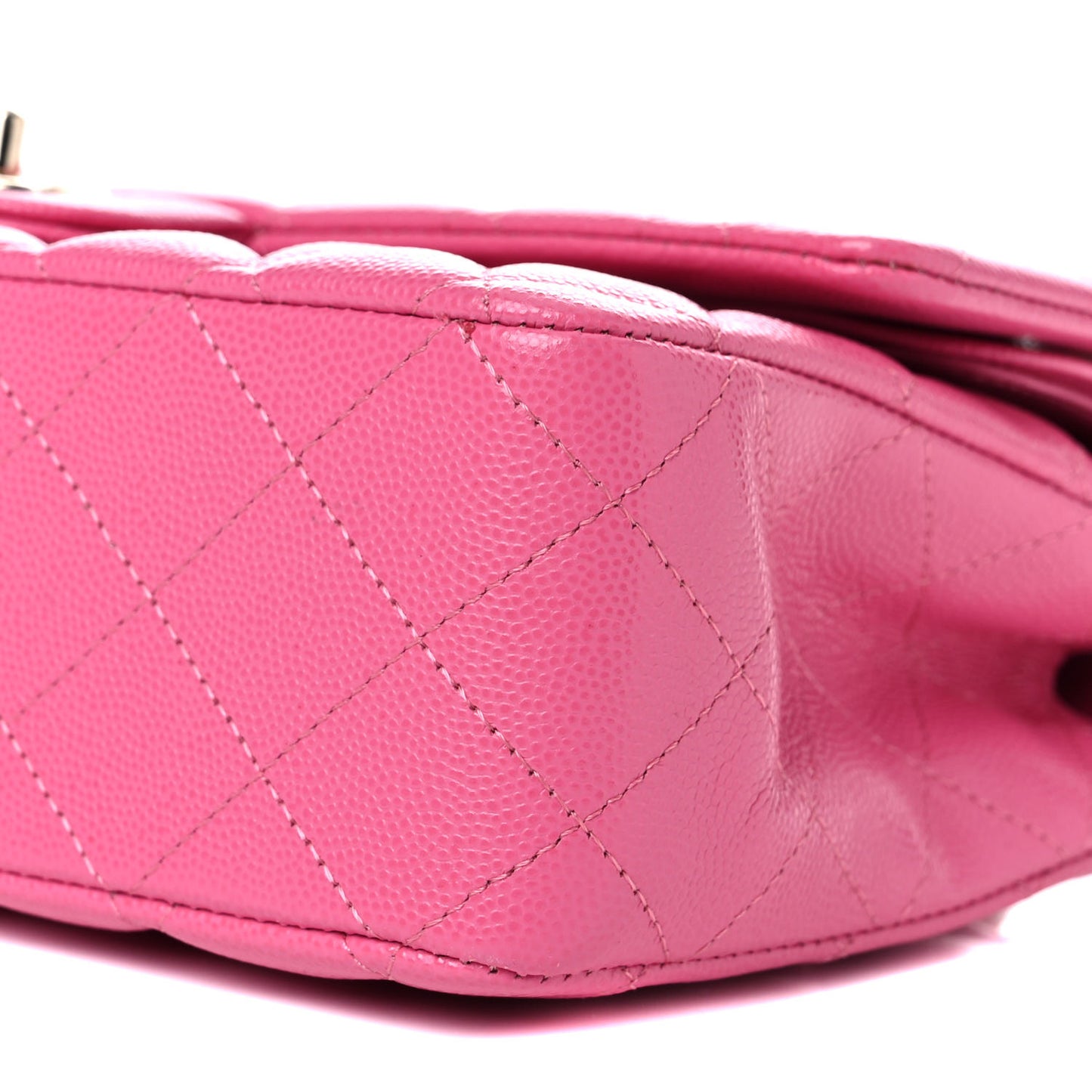 Caviar Quilted Medium Double Flap Dark Pink