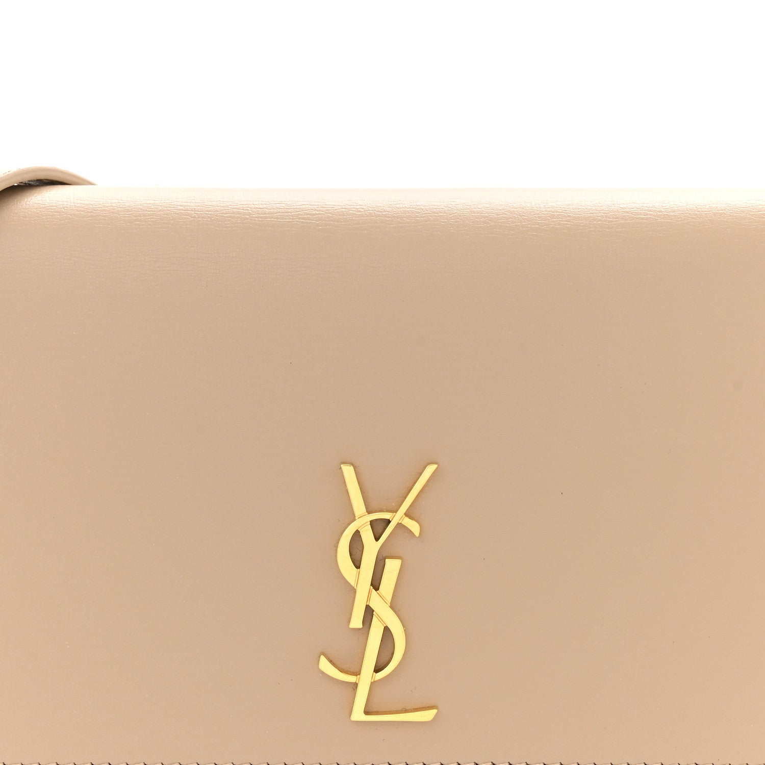 Saint Laurent Smooth Calfskin Monogram Phone Holder Crossbody Dark Beige 8 of 12