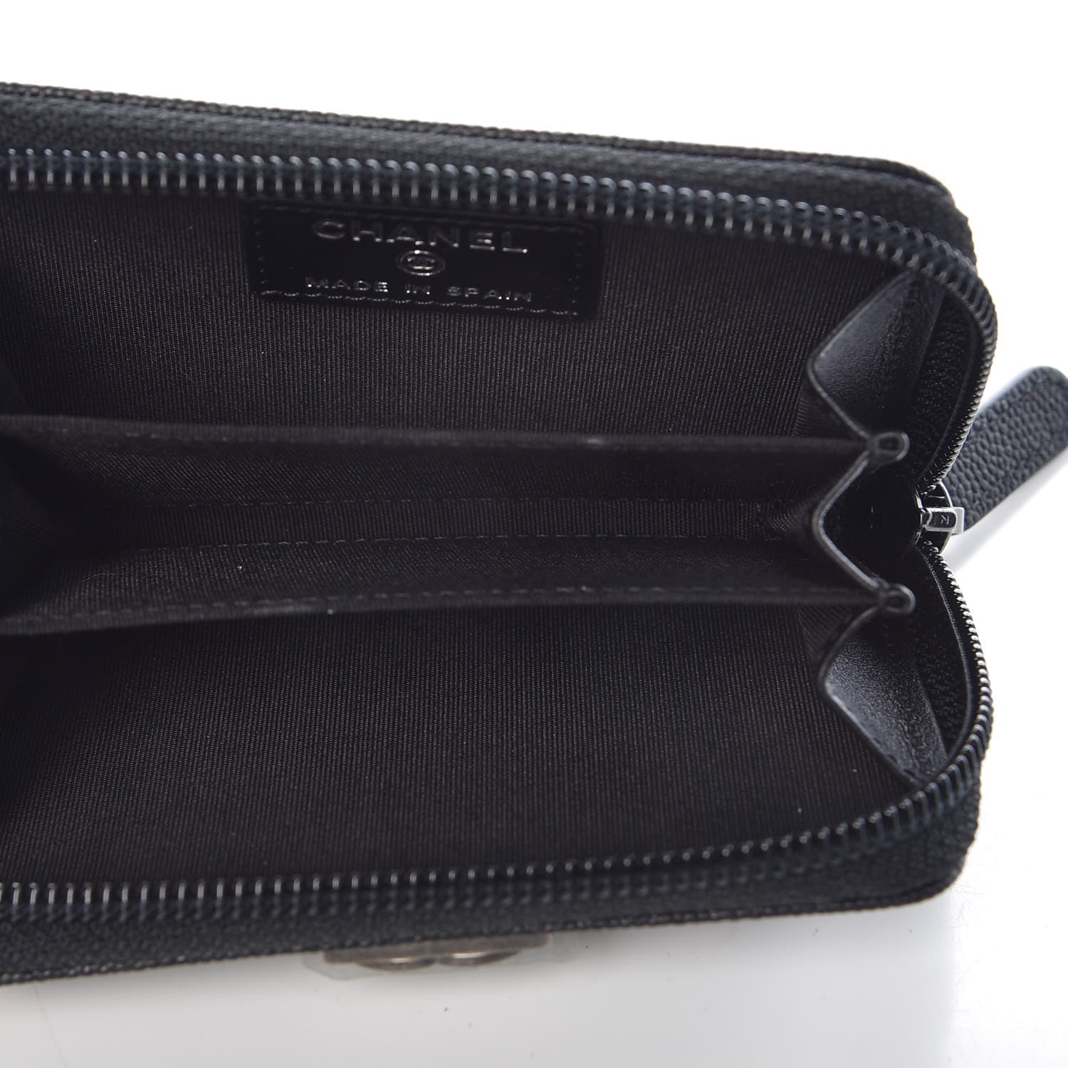 Chanel Caviar Quilted Boy Zip Around Coin Purse Black 5 of 11